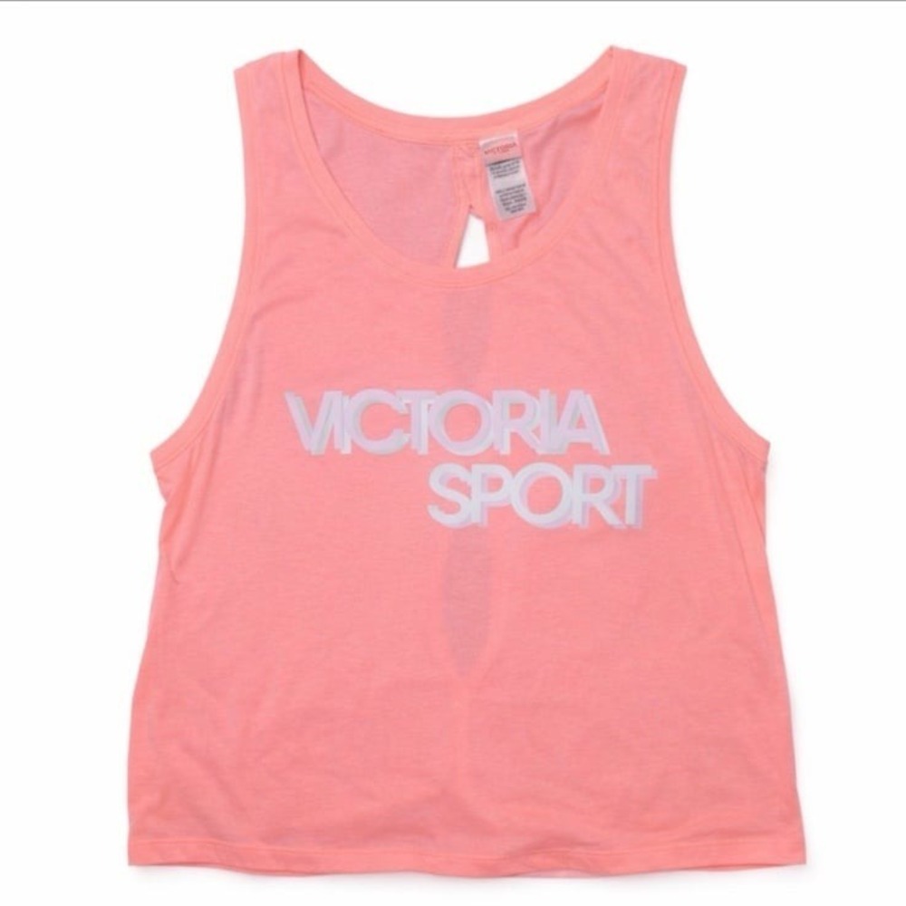 Victoria's Secret Sport Keyhole Tank Top Neon Nectar Peach Women's Large NWT